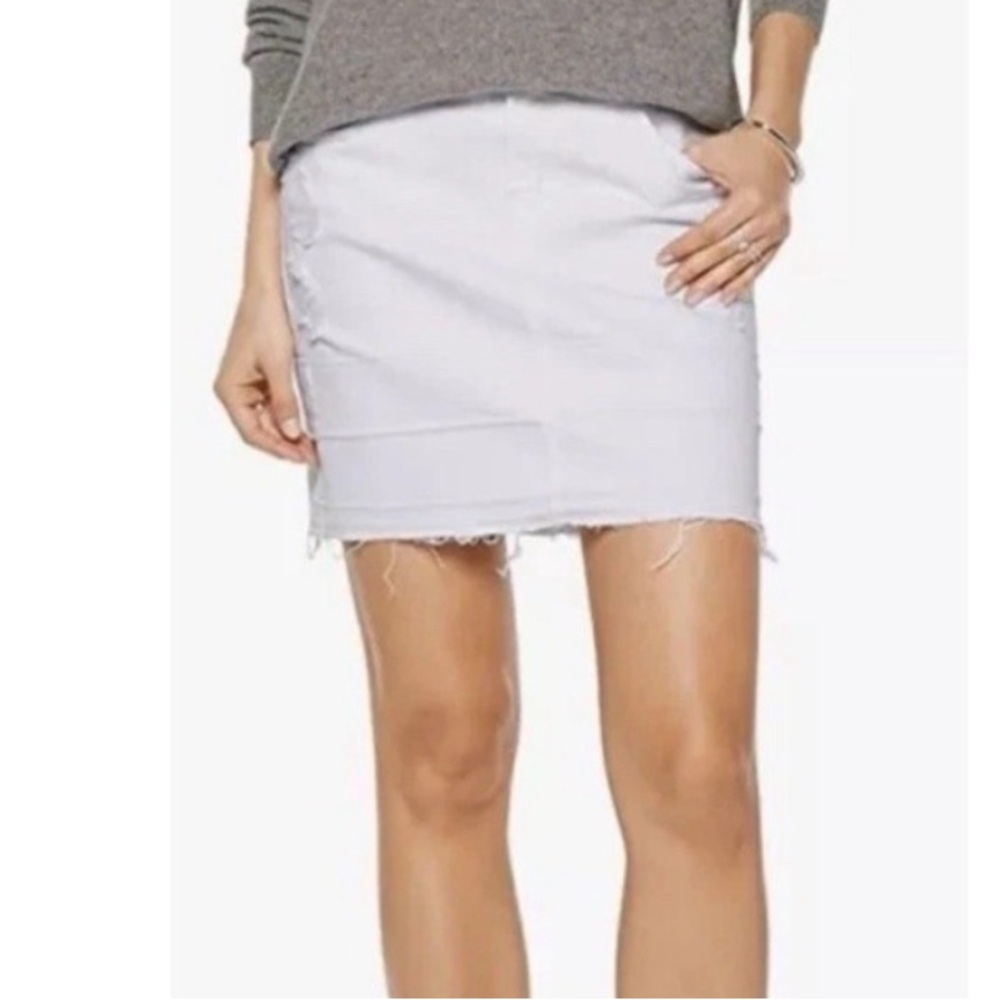 J Brand Lela pencil skirt in destructive white denim distressed 32